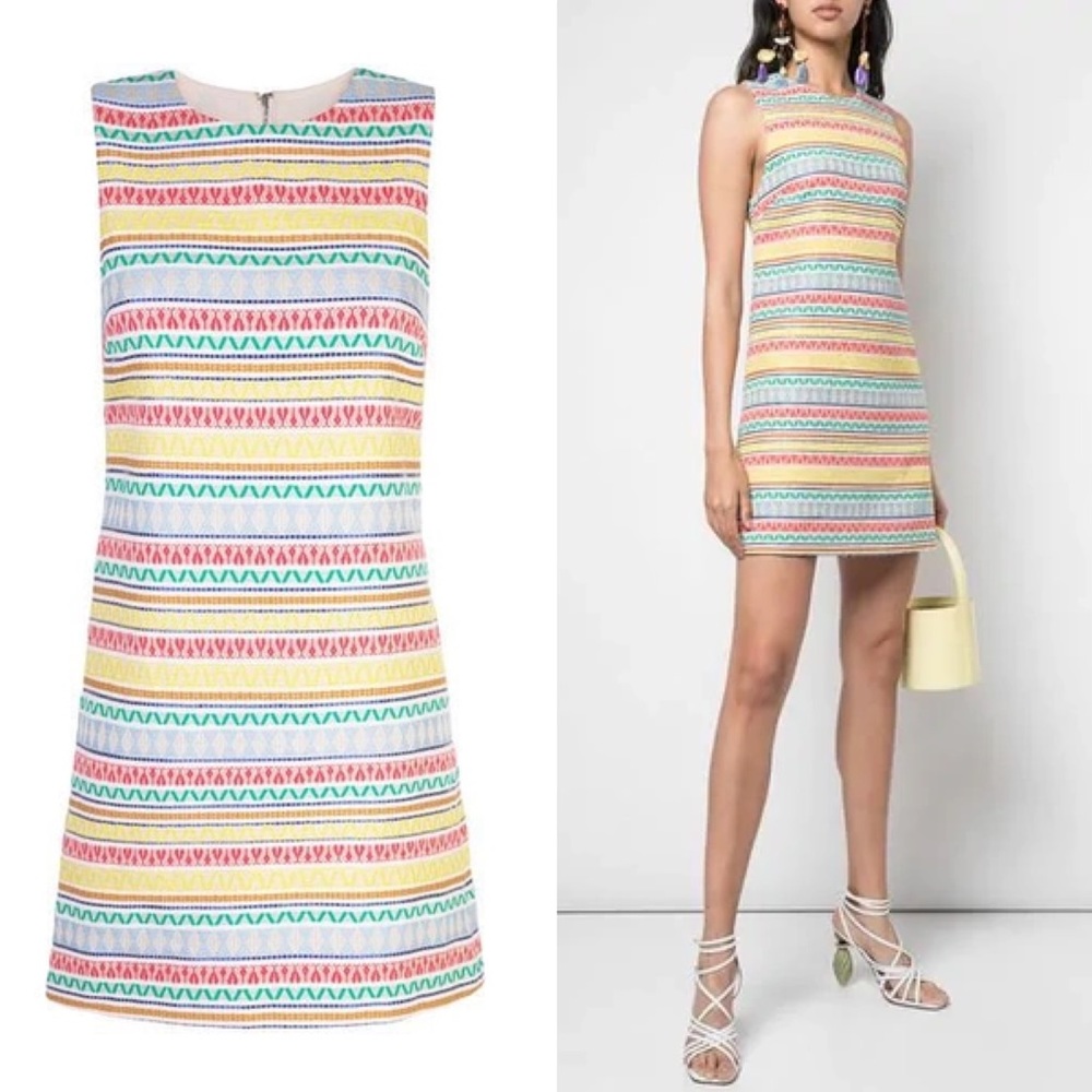 Alice + Olivia Coley Striped Mini Dress Size 8